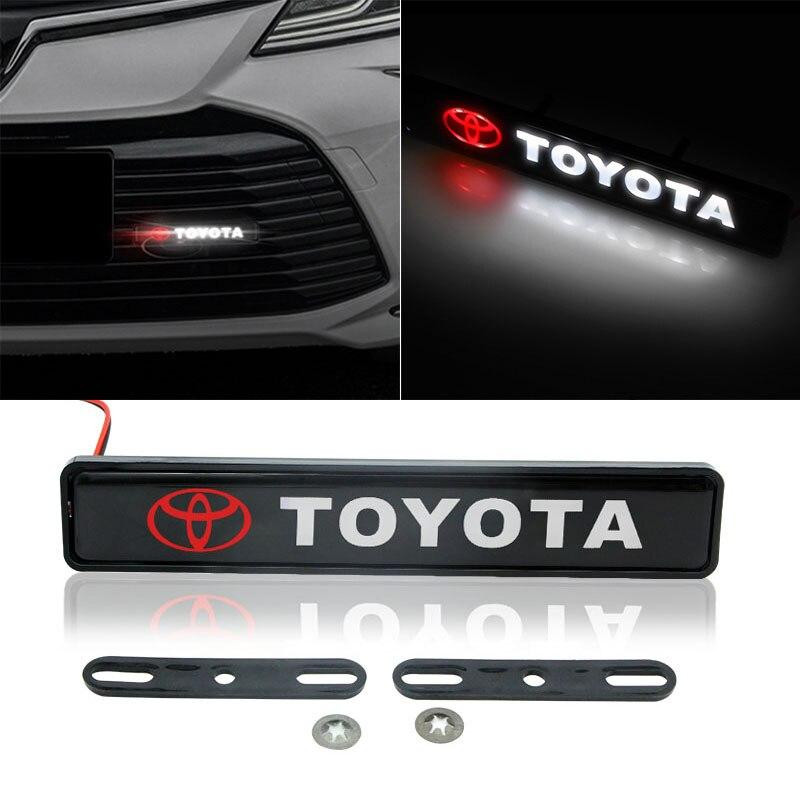 1Pc TOYOTA Car Front Grille Luminous Emblem Badge LED Decoration Lights Car Logo