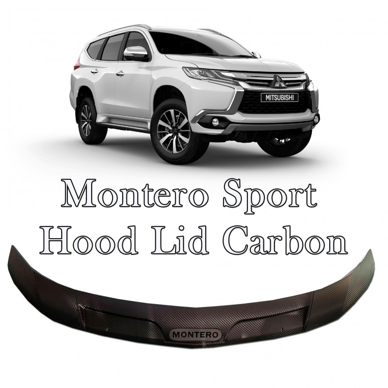 Mitsubishi Montero Sport 2016-2020 Hood Lid Bonnet Guard Carbon