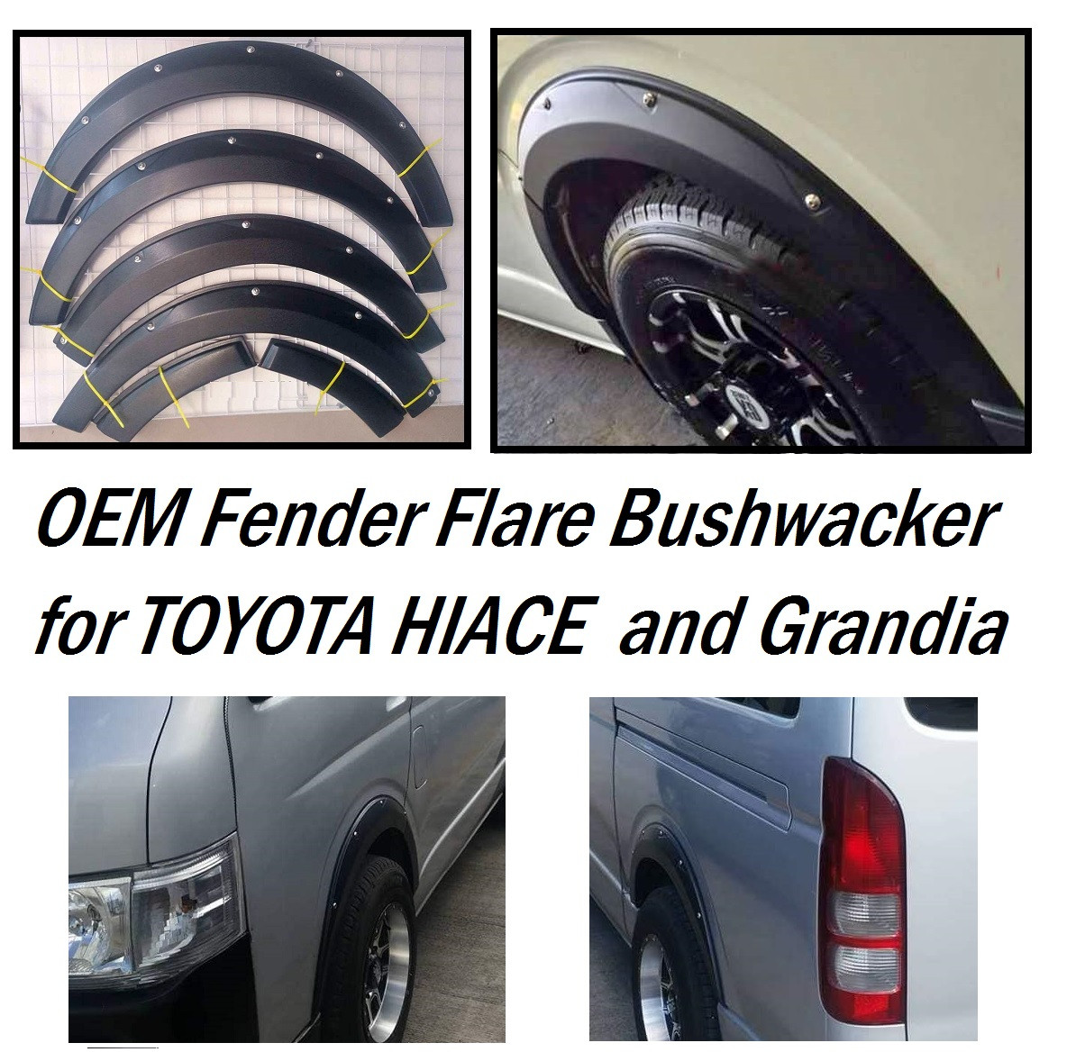 2008-2018 Toyota Hiace Fender Flare Bushwacker for Commuter and Grandia Plug and Play