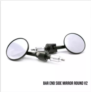 Bar End Side Mirror Round V2 Motorcycle Handle Bar End Side Mirror View Round Type