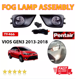 2013-2018 Toyota Vios Gen3 Pentair TY-466 Waterproof Fog Lamp Light Assembly with Harness and Switch