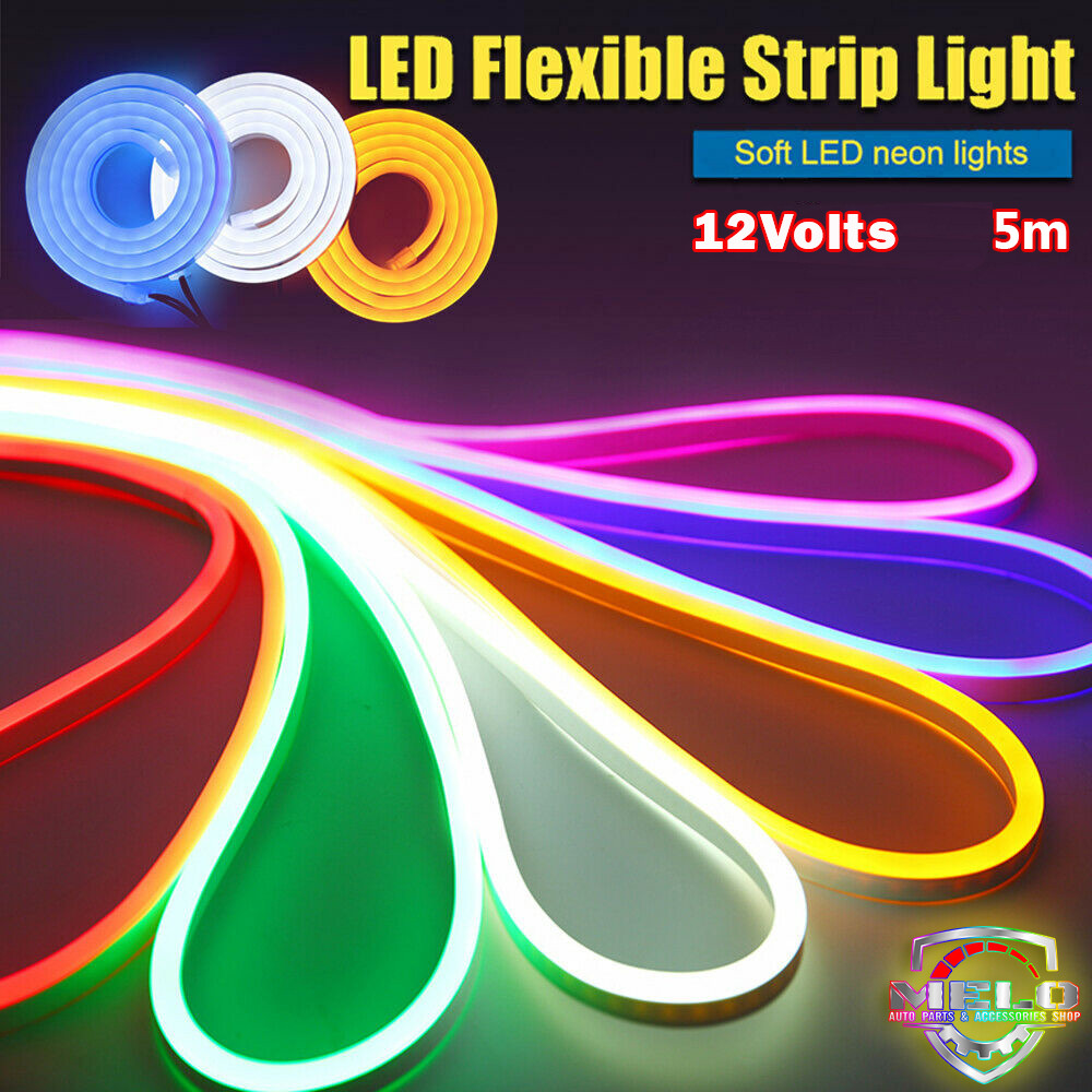5M 12V NEON Flexible LED Strip Light Waterproof Neon Lights Silicone Tube Car & Outdoor Lighting Led