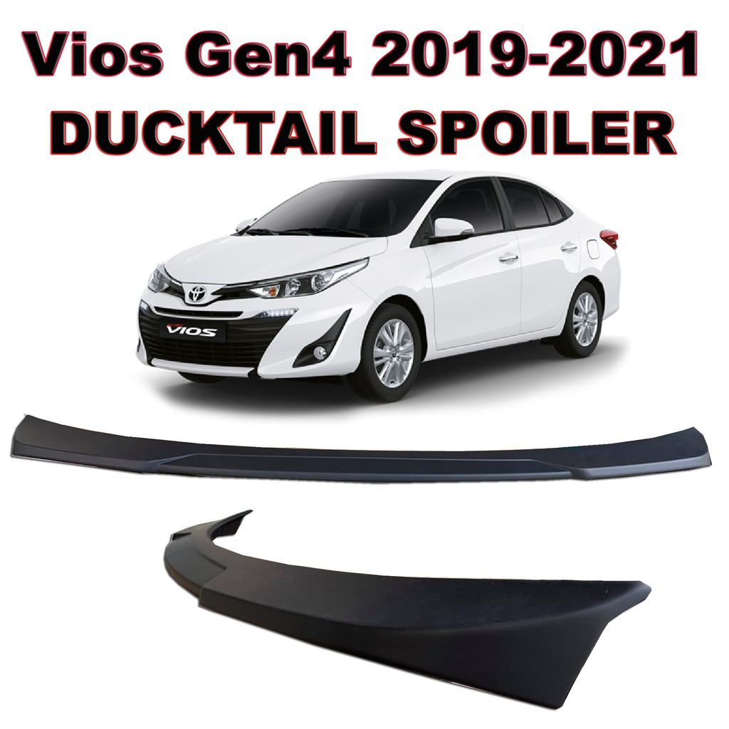 2019-2023 Toyota Vios Prime Gen4 Ducktail Spoiler Matte Black ABS Duck Tail Style WY-025