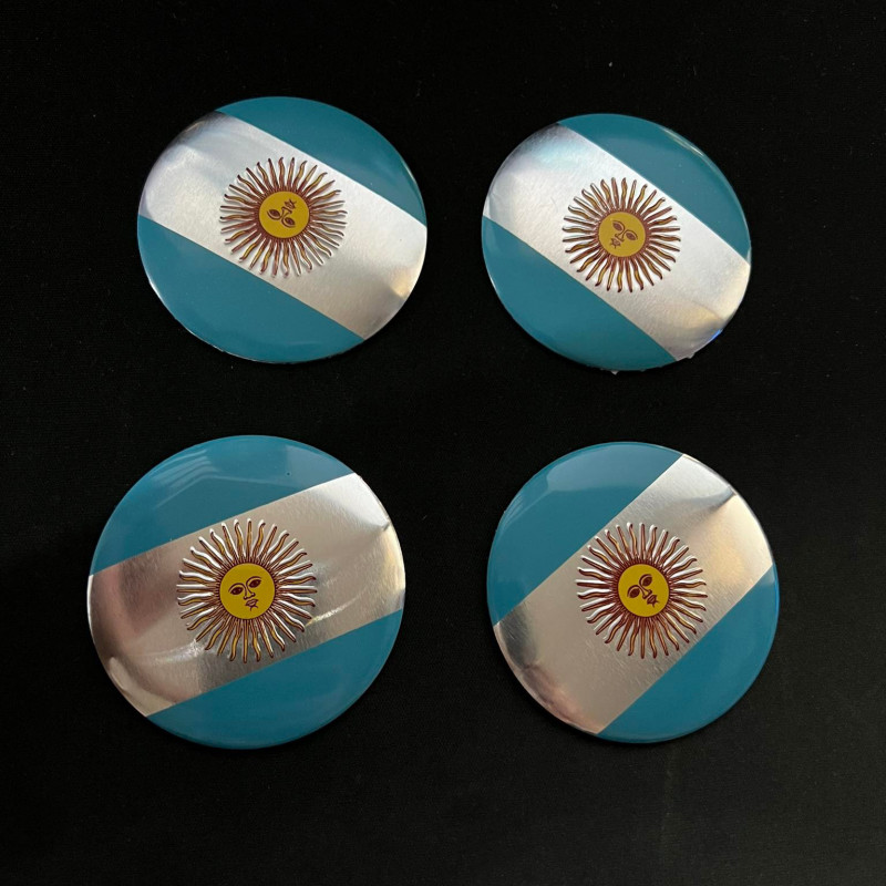 ARGENTINA FLAG 4pcs Car Wheel Center Hub Cap Sticker Cover Metal Case 56mm Tire Mags Emblem Badge Decal 3D