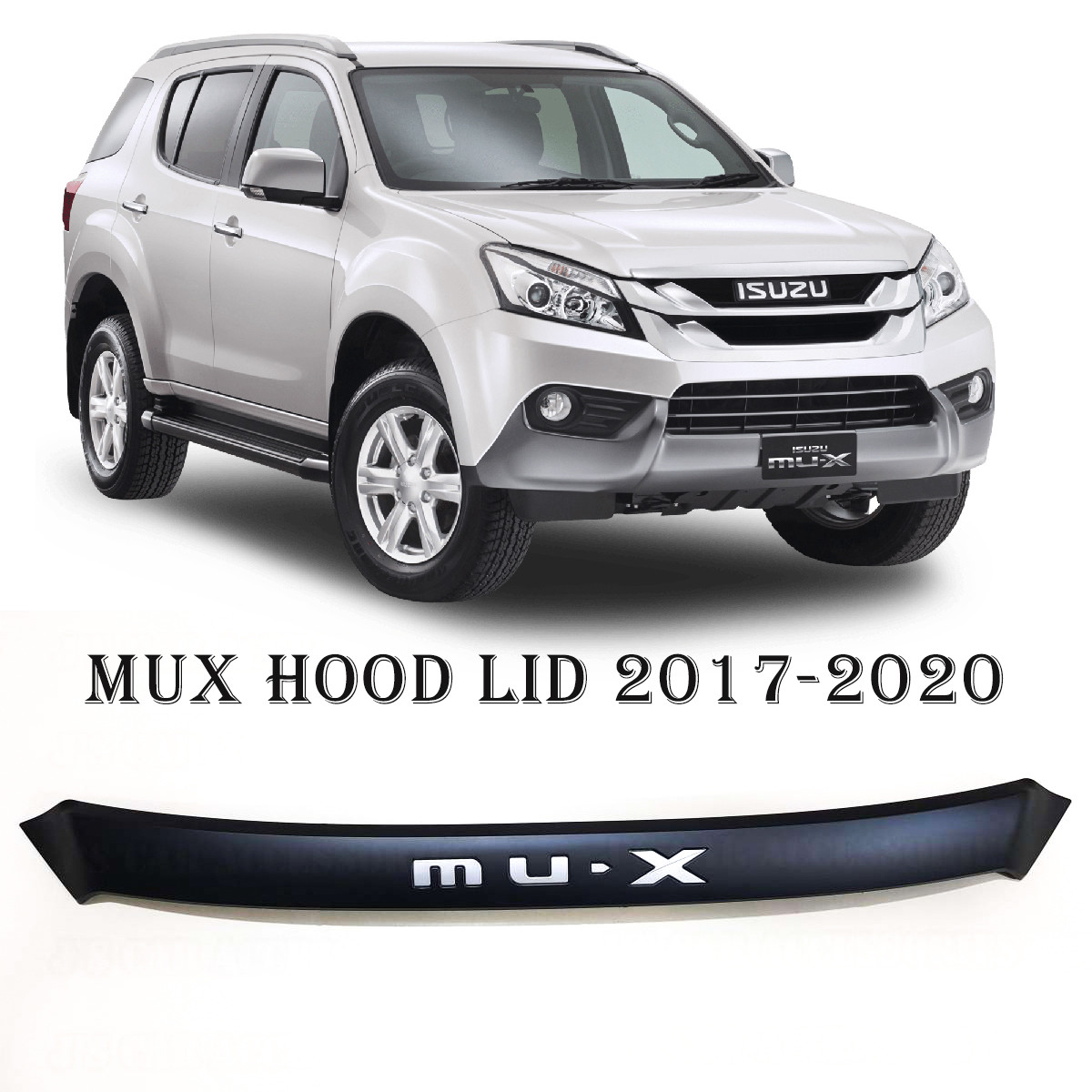 Aeromax Isuzu MUX (Mu-X) 2016-2020 Front Hood Lid Hood Shield Ornament (Black)