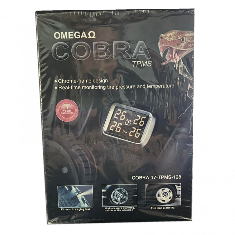 COBRA-17-TPMS-128 OMEGA COBRA WIRELESS TIRE MONITOR PRESSURE DIGITAL DISPLAY