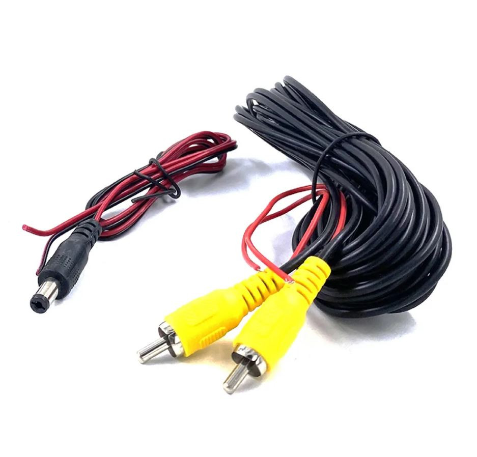 6 Meters RCA Video Cable AV Extension Wire Harness With ADC Power Cable Adapter For Car Rear Camera Backup Camera