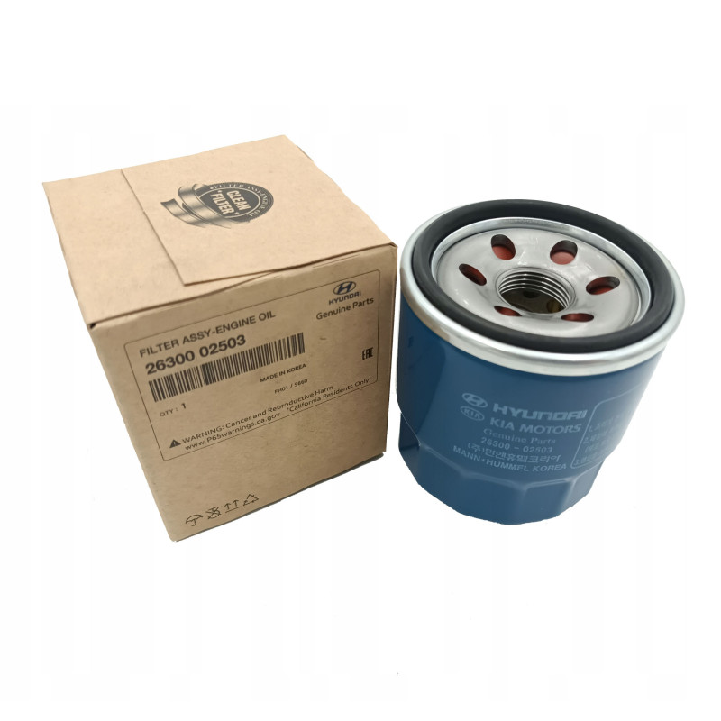 Oil Filter 26300-02503 for Hyundai Accent, Getz, Eon, i10, Kia Rio, Carens, Picanto 2004up
