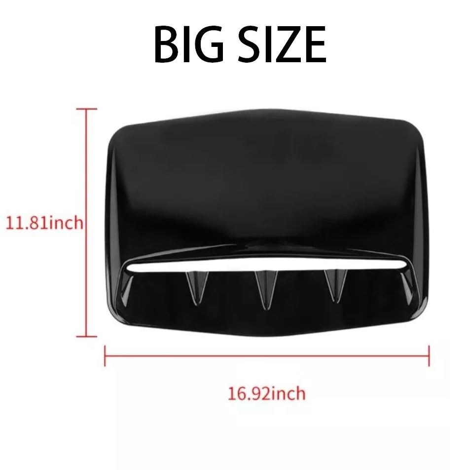 BIG Hood Scoop Car Universal Air Flow Vent Design Fashion Cover GLOSSY BLACK