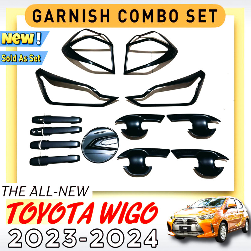 TOYOTA WIGO 2023-2024 Combo Set Garnish Matte black (Made in Thailand)