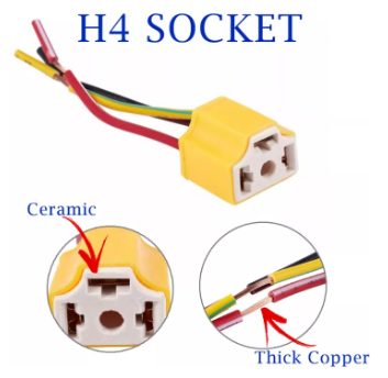 1PC Automotive Headlight Socket Ceramic H4 Heavy Duty Crockey 9003 HB2 Female Wire Harness Headlight Sockets Plug