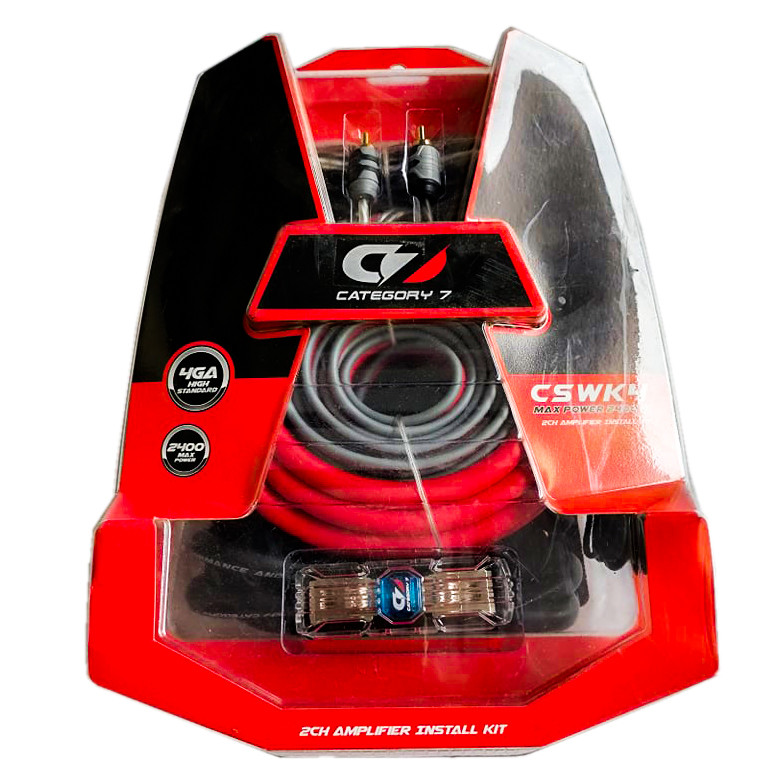CATEGORY 7 CSWK4 INSTALLATION WIRING KIT PROFESSEONAL GAUGE 4 MAX POWER 2400W
