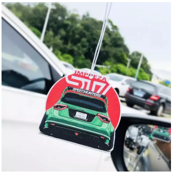 JDM Japan STI Badge Car Paper Air Freshener Auto Hanging Perfumed Fragrance (Black Ice)