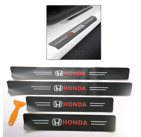 HONDA Carbon Fiber Decal Car Door Step Sill Protector Sticker Decal 4pcs