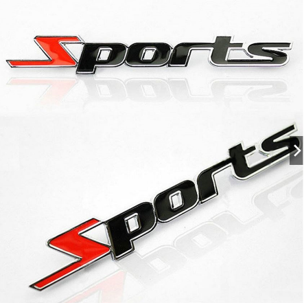 3D Sports Chrome Metal Car Sticker Badge Decal Emblem