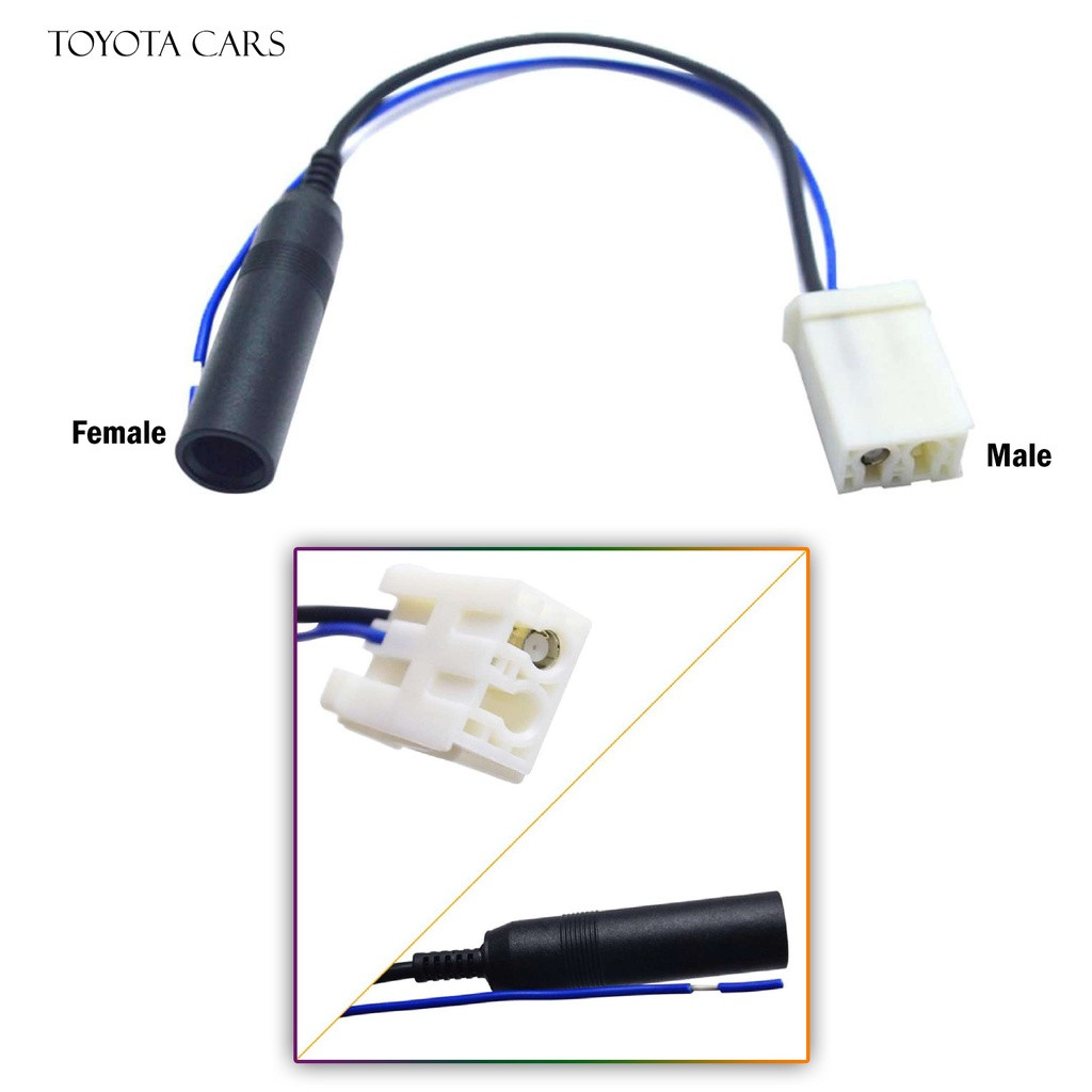TOYOTA Car Radio Antenna Cable Adapter for Connector Wire Male to Female FM Headunit Stereo