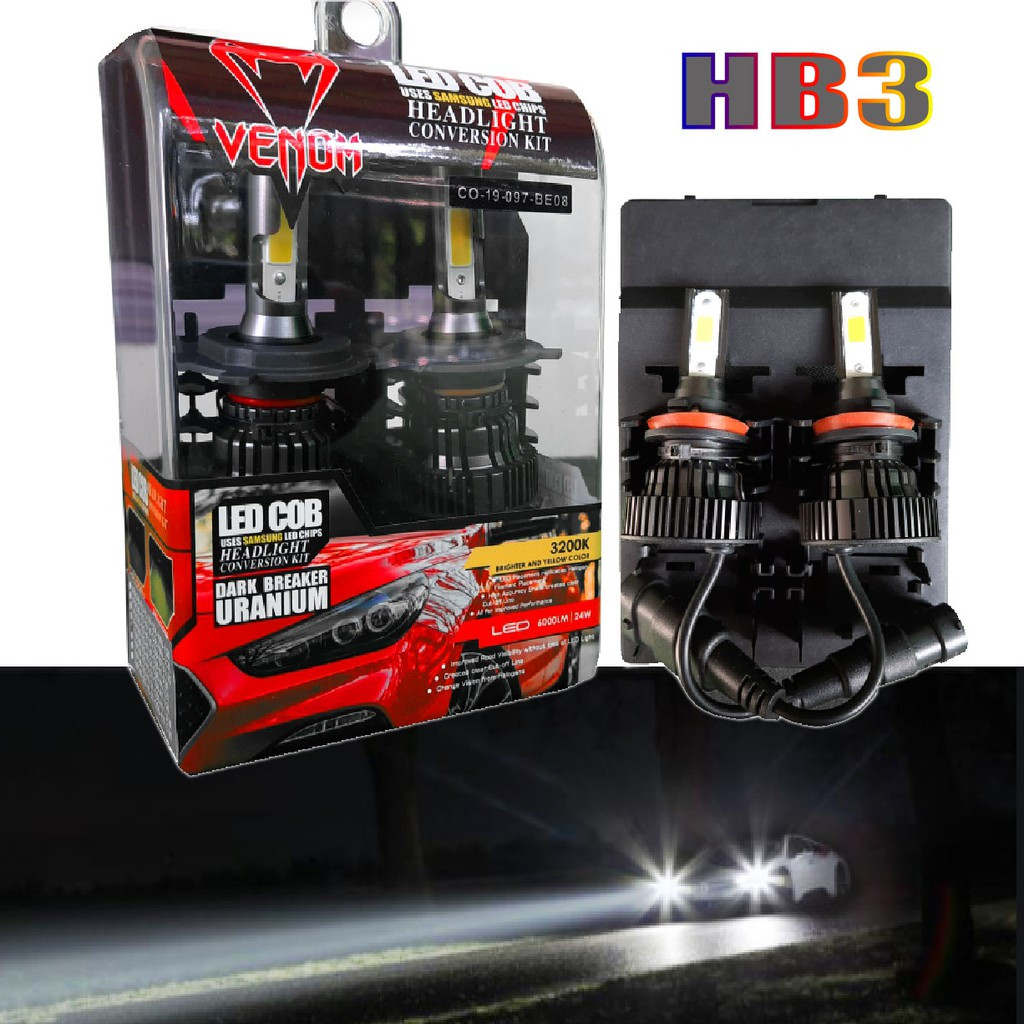 HB3 9005 6k 48w Set Bulb Led Light Venom LED Dark Breaker Uranium Copper Ceramic Metal