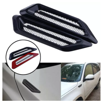 2Pcs Plastic Black Car Air Flow Fender Side Vent Decor For SUV Sedan and Hatchback CZW-616