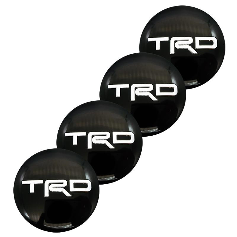 4PCS 56mm TRD Car Center Cap Emblem Wheel sticker Hub Caps Mags Silver Logo 3D