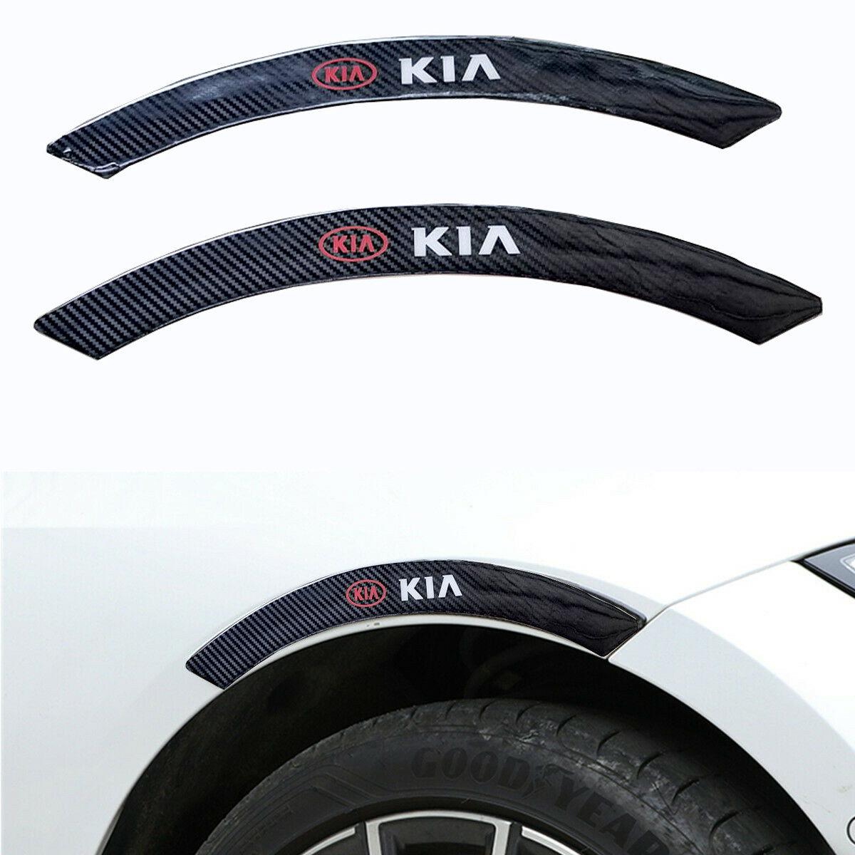 2PCS KIA Car wheel eyebrow strip fender arch trim protector sticker carbon Anti-Collision
