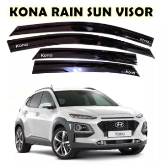 HYUNDAI KONA 2018-2021 Window Door Visors OEM Type Rain Sun Visor Black MADE IN THAILAND