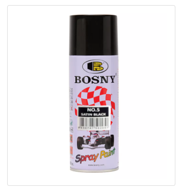 SATIN BLACK NO. 5 All Color BOSNY Spray Paint 100% Acrylic Quick Drying Spray Ordinary Colors