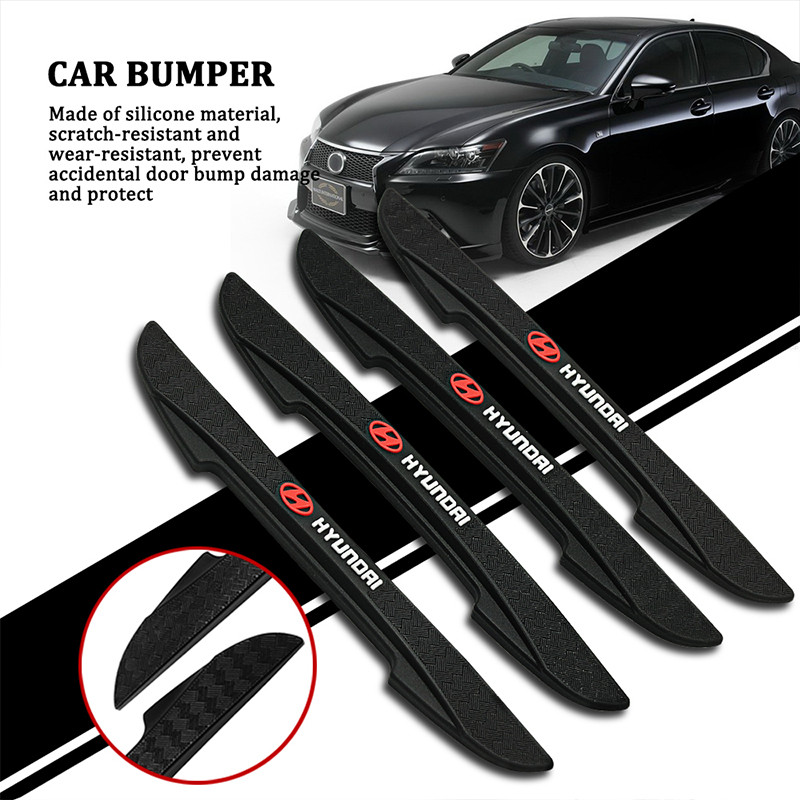 4PCS HYUNDAI Door Guard Auto Car Door Edge Corner Protection Scratch Protector Carbon