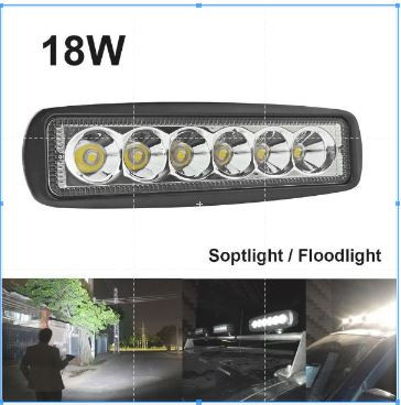 6 Inch 18W 6LED Car Motorcycle Spot LED Light Bar Worklight 1pc