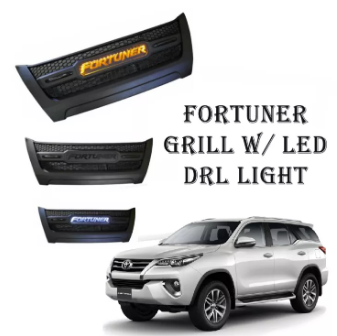 2016-2020 Toyota Fortuner Aeromax Mesh LED Grille with Fortuner Logo DRL Light