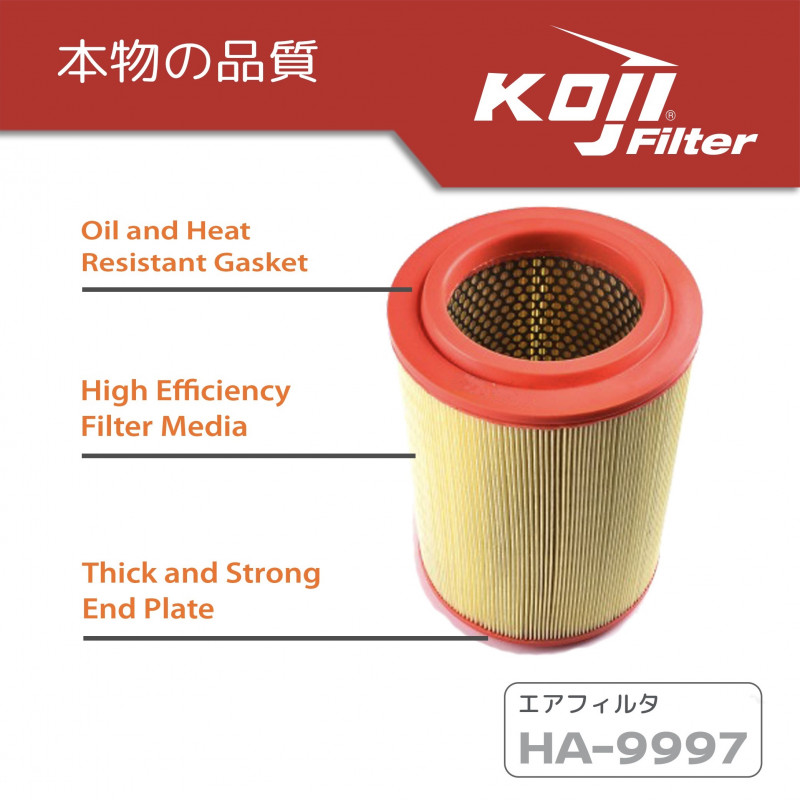 KOJI Air Filter Element (Air Cleaner) HA-9997 for KIA K2700 Diesel (2005-2018)