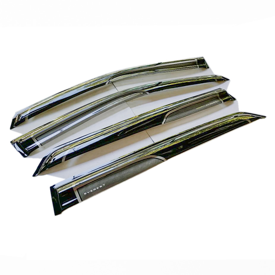 2016-2021 FORD EVEREST Gutter Rain Sun Visor 2 Tone Black Design Made in Thailand