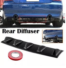 Car Carbon Fiber Look Universal Rear Body Bumper Lip Spoiler Diffuser 5 Shark Fin 23"x6"