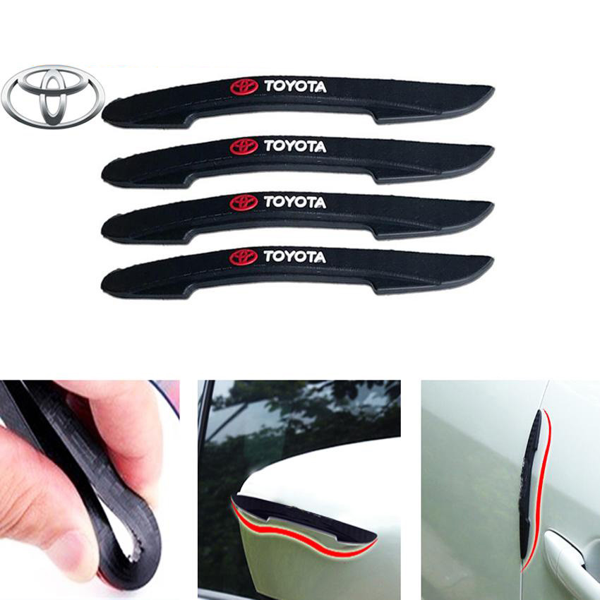 4PCS TOYOTA Door Guard Auto Car Door Edge Corner Protection Scratch Protector Carbon
