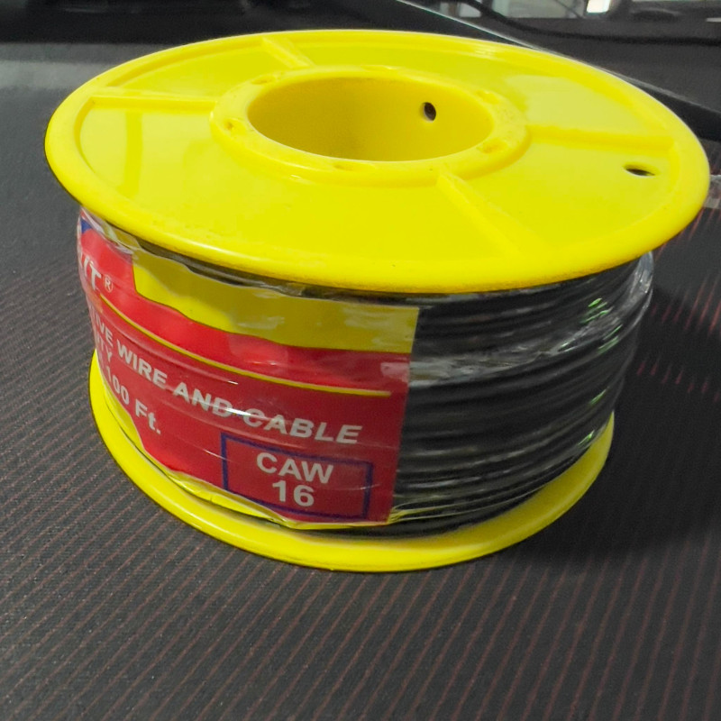 BLACK GAUGE CAW 16 AUTO WIRE CIRCUIT AUTO WIRE 100FT LONG HEAVY DUTY AUTOMOTIVE WIRING