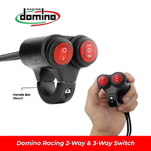 MOTORCYCLE Domino Dual 2Way and 3way Switch Handle Bar Mount Waterproof Head with Light