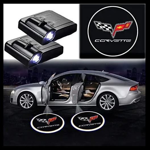 #187 CORVETTE 2Pcs Car Door Sensor Light welcome Wireless illuminating ground Floor open doors