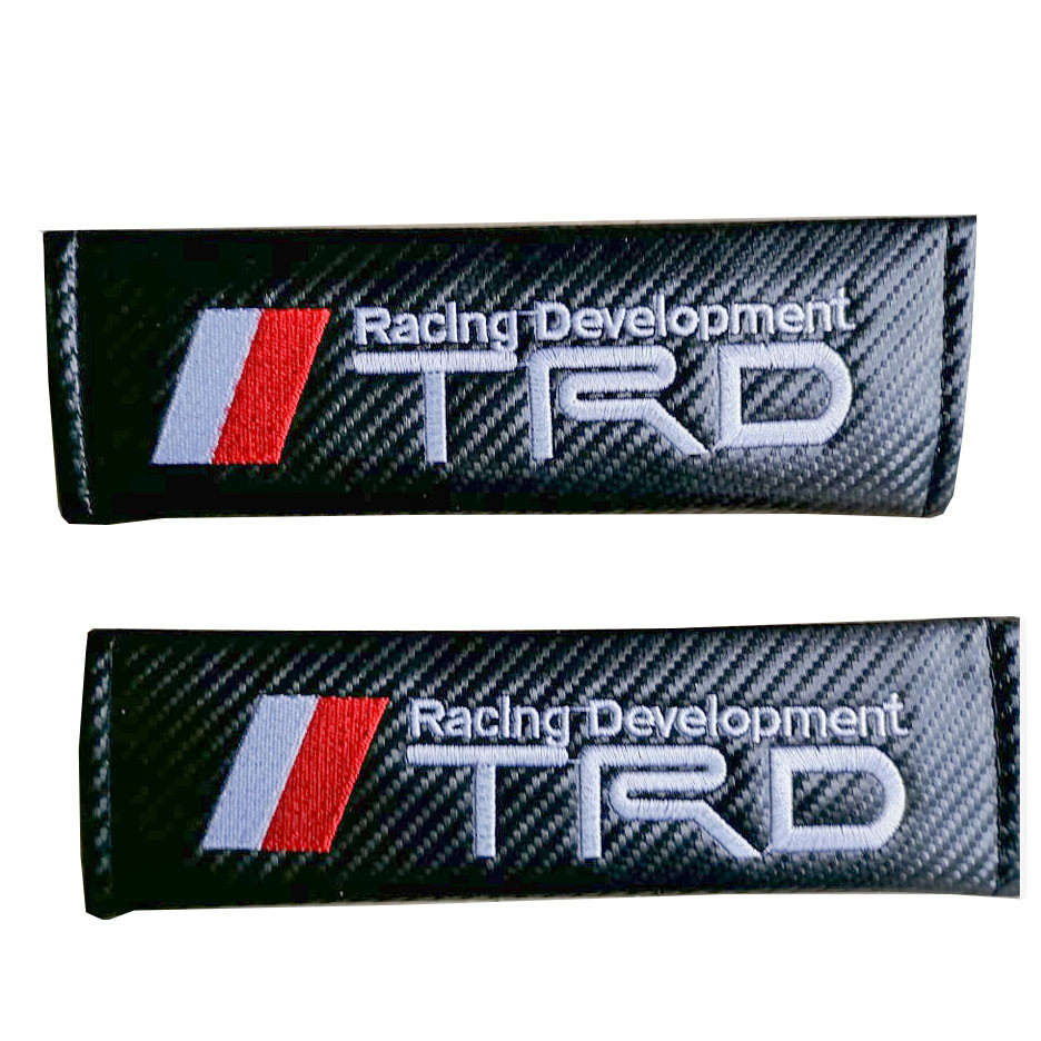 TRD 2pcs Car Seat Belt Shoulder Pad Carbon Fiber Sports Design Seat Belt Cover