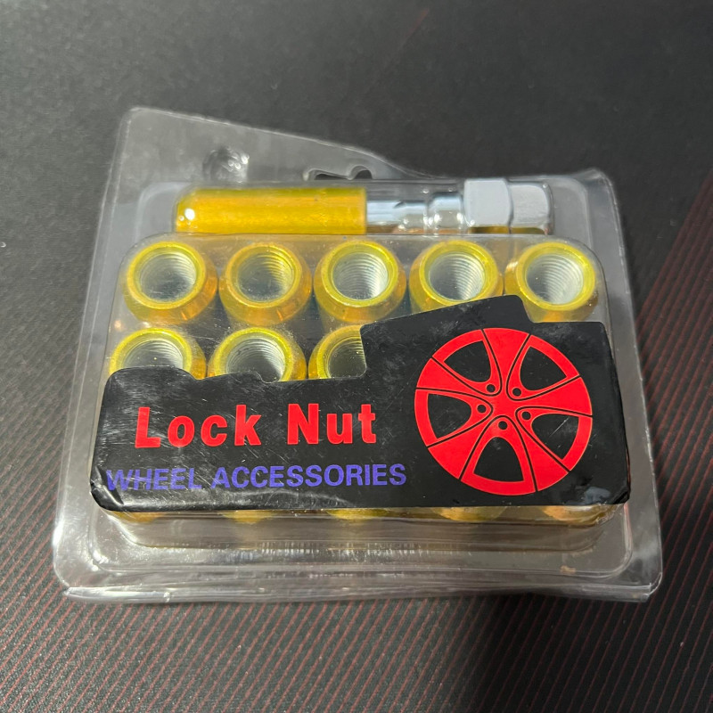 GOLD Racing Nuts Lugnuts 1.25 Lock Nut Car Wheel 16pcs M12 x 1.25 19mm
