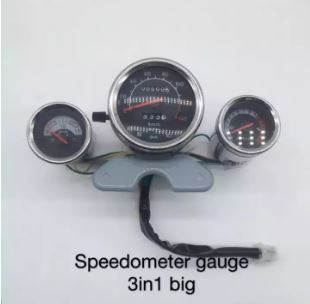MOTORCYCLE ATV UNIVERSAL SPEEDOMETER GAUGE 3 in 1 (BIG) with Voltmeter and RPM Gauge