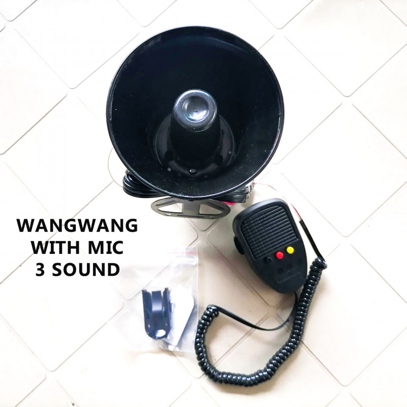 30W Mini WangWang 3Tone Horn Siren with Microphone for Cars and Motorcycle