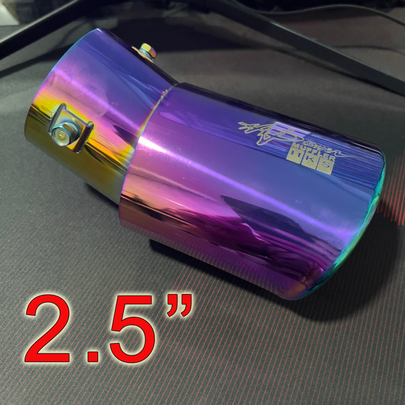 TITANIUM HKS 2.5 MUFFLER TIP Curved Universal for Car Sedan HB 2.5 inches Inner Pipe