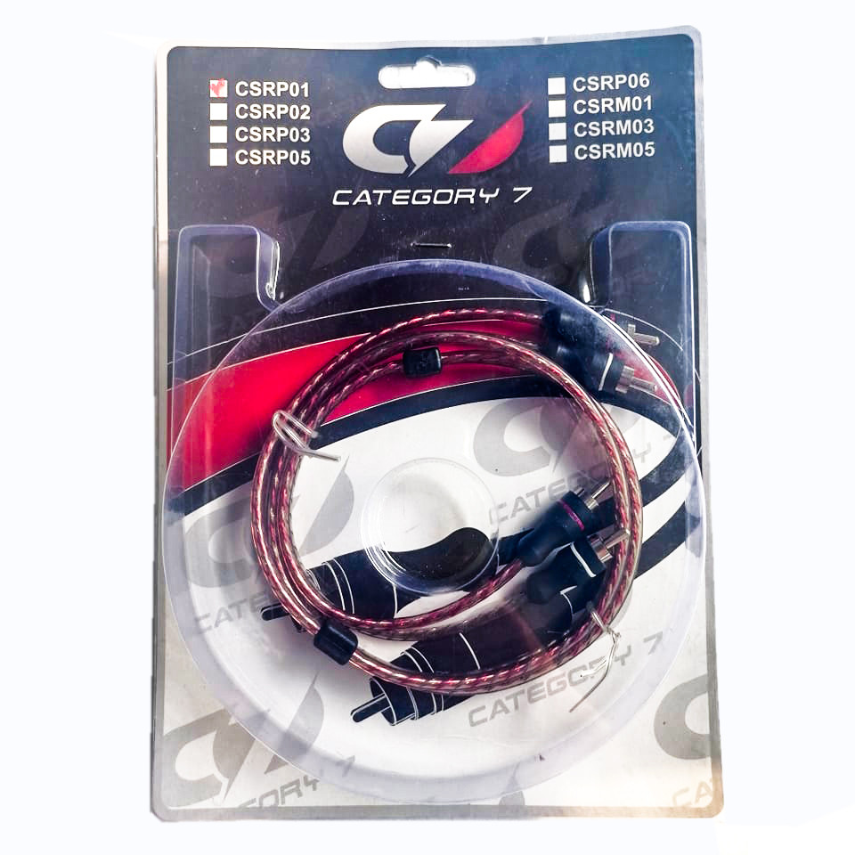 CATEGORY 7 RCA SOUND SYSTEM WIRING CABLE 1 METER CSRP01