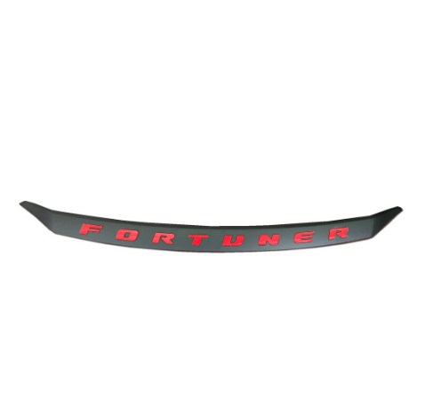 Toyota FORTUNER 2016-2020 Hood Lid Hood End Trim Cover Matte Black with Red Logo