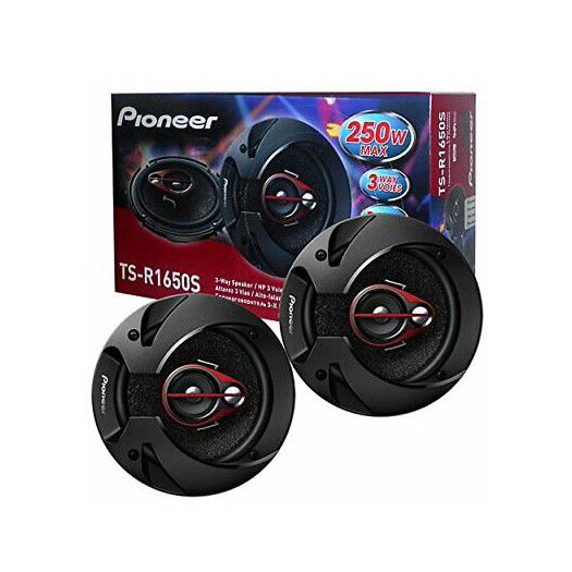 Pioneer TS-R1650S 250W 3-Way 16CM Speaker Cool Grille and Red Flange Design 2PCS