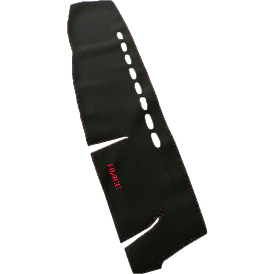 2007-2018 Hiace GL Grandia Dashboard Cover Leather Type Heavy Duty with Red Stitch Anti-Slip