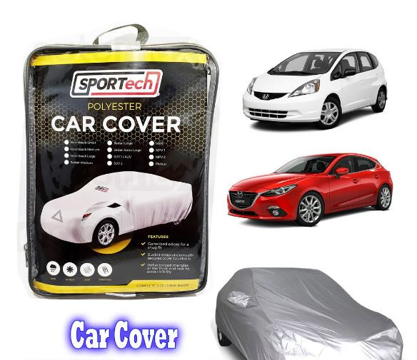 Sportech Car Cover Large Hatchback Polyester waterproof and Dustproof for Fit Jazz Yaris Fiesta