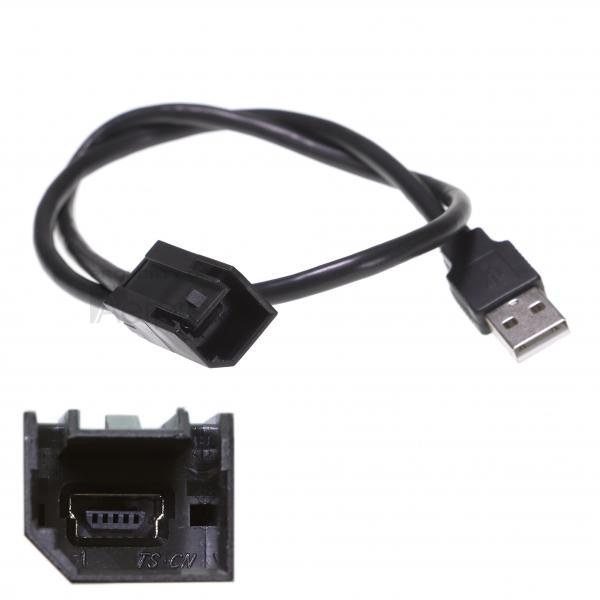 USB lead Mini USB-B clip in connector found in Nissan, Ford and Holden vehicles to Standard USB male connector