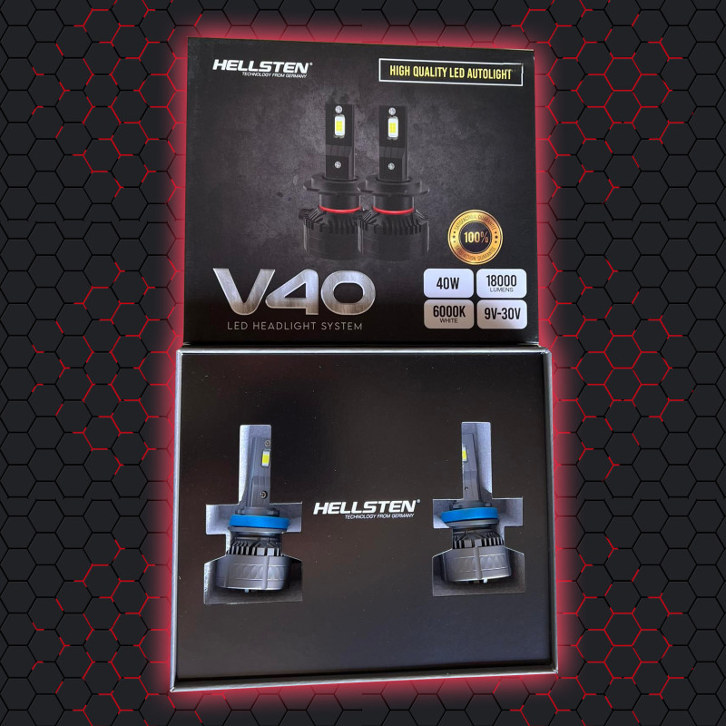 H1 HELLSTEN V40 Led Headlight System Car Bulb LED Head Lights 40w 6000k 18000L 9V-30V