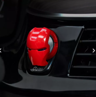 RED Full Metal Iron Man Start Push Button Power Interior Cover Ignition Switch Stop On Safety