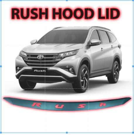 TOYOTA RUSH 2018-2020 Hood Lid Hood End Trim Cover Matte Black with Red Logo